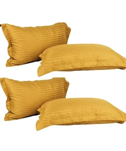 Just Linen Micro Poly Sateen Pencil Striped Pack of 4 Full Size Pillow Cases