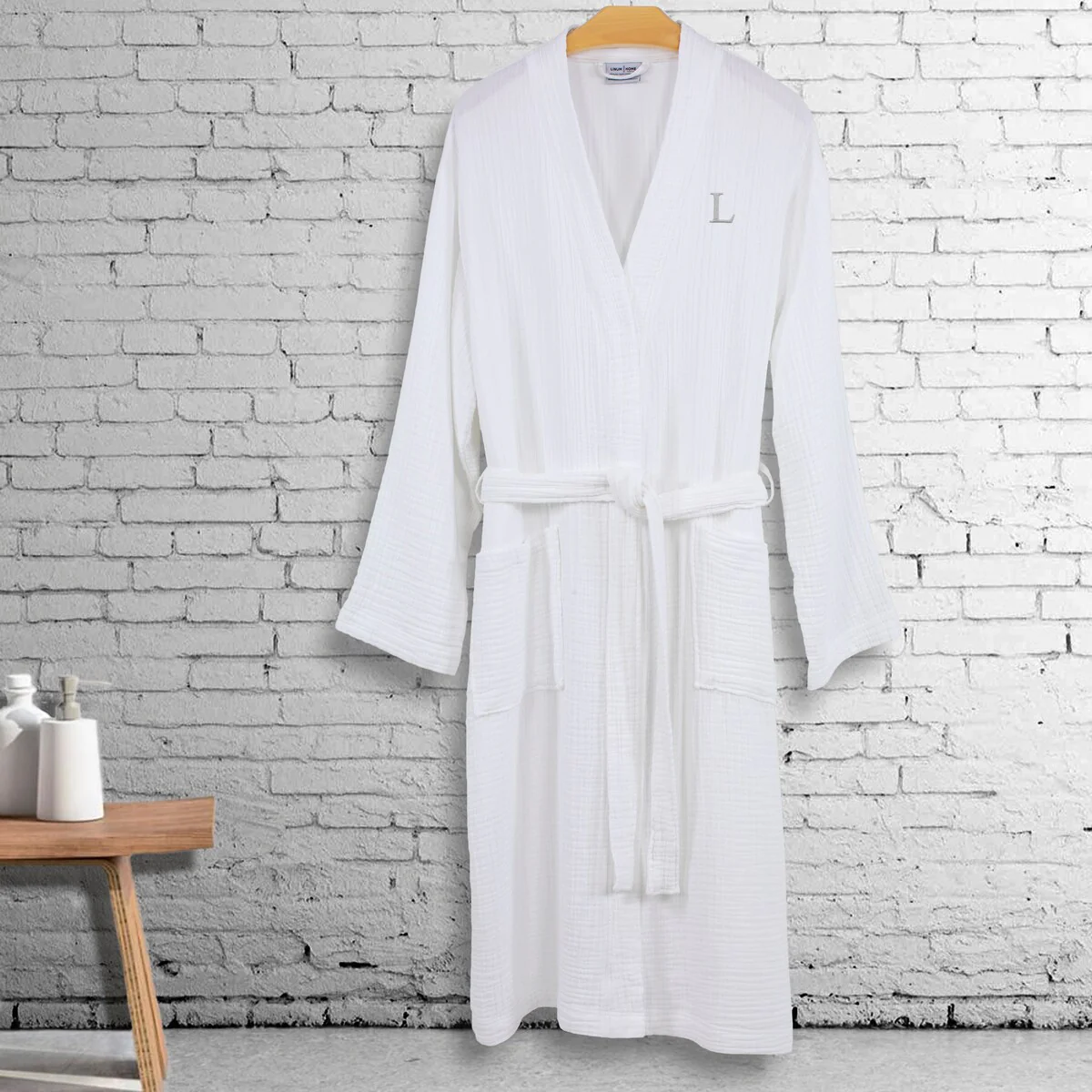 Authentic Hotel and Spa White 100% Turkish Cotton Smyrna Monogrammed Luxury Robe