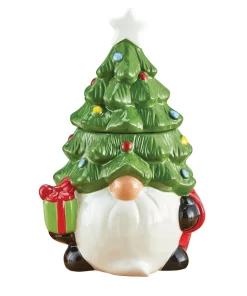 Christmas Gnome Ceramic Cookie Jar