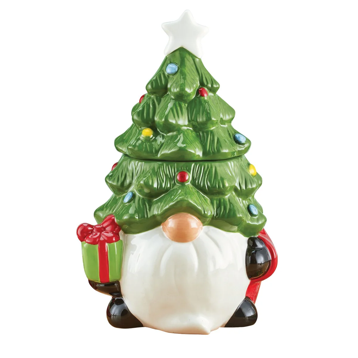 Christmas Gnome Ceramic Cookie Jar