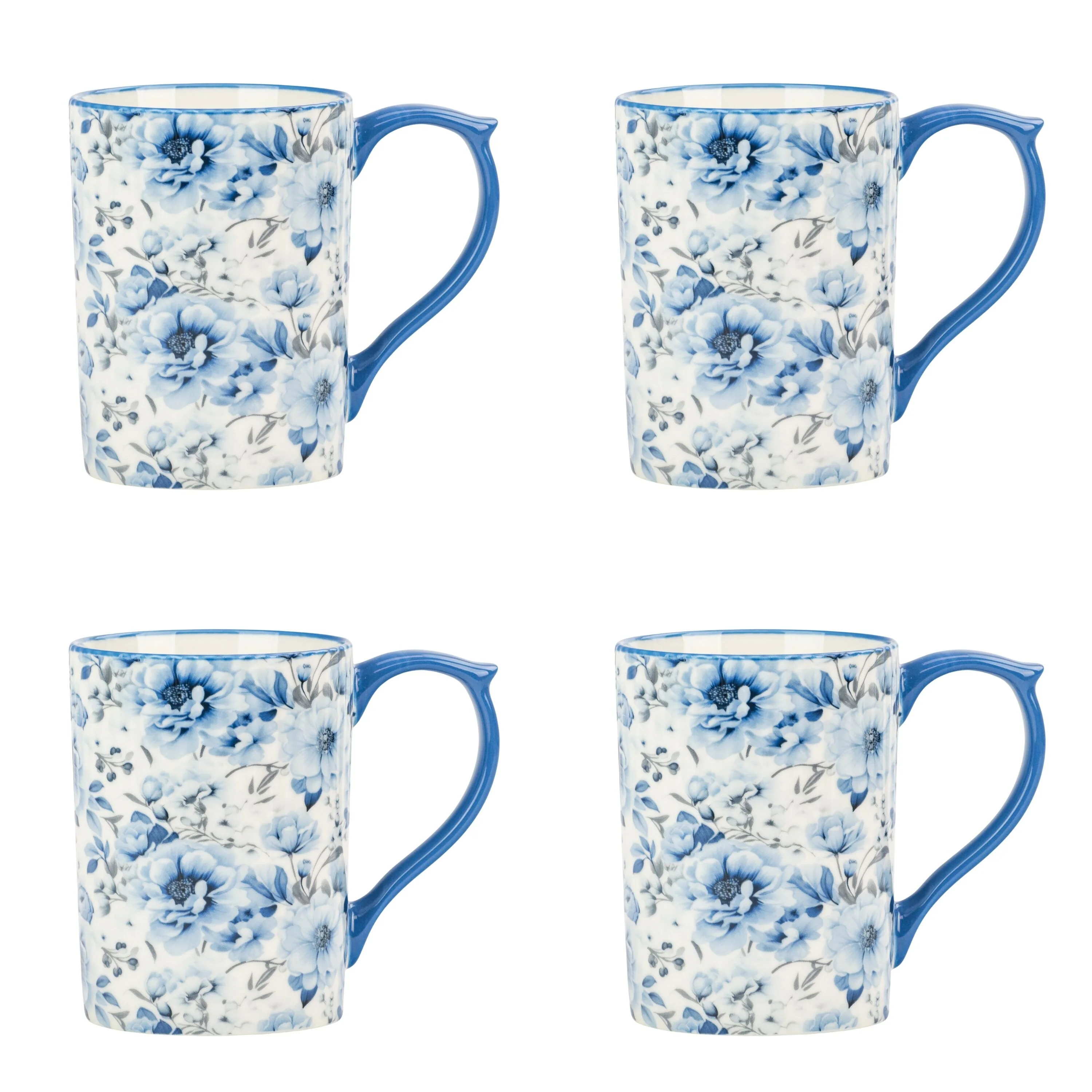 10 Strawberry Street Lylah Flora Mugs, Set of 4