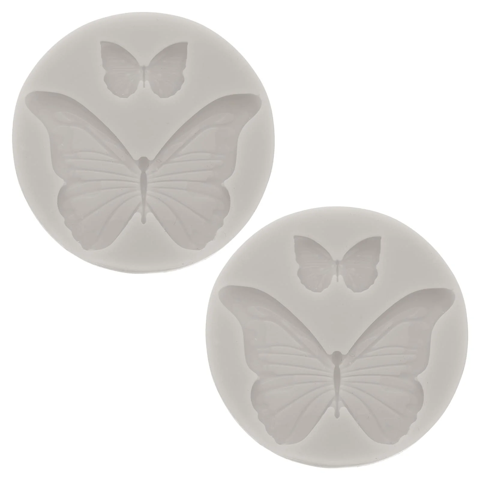 2pcs Polymer Clay Mold, Fondant Mold 2 Butterfly Mold Silicone Rose