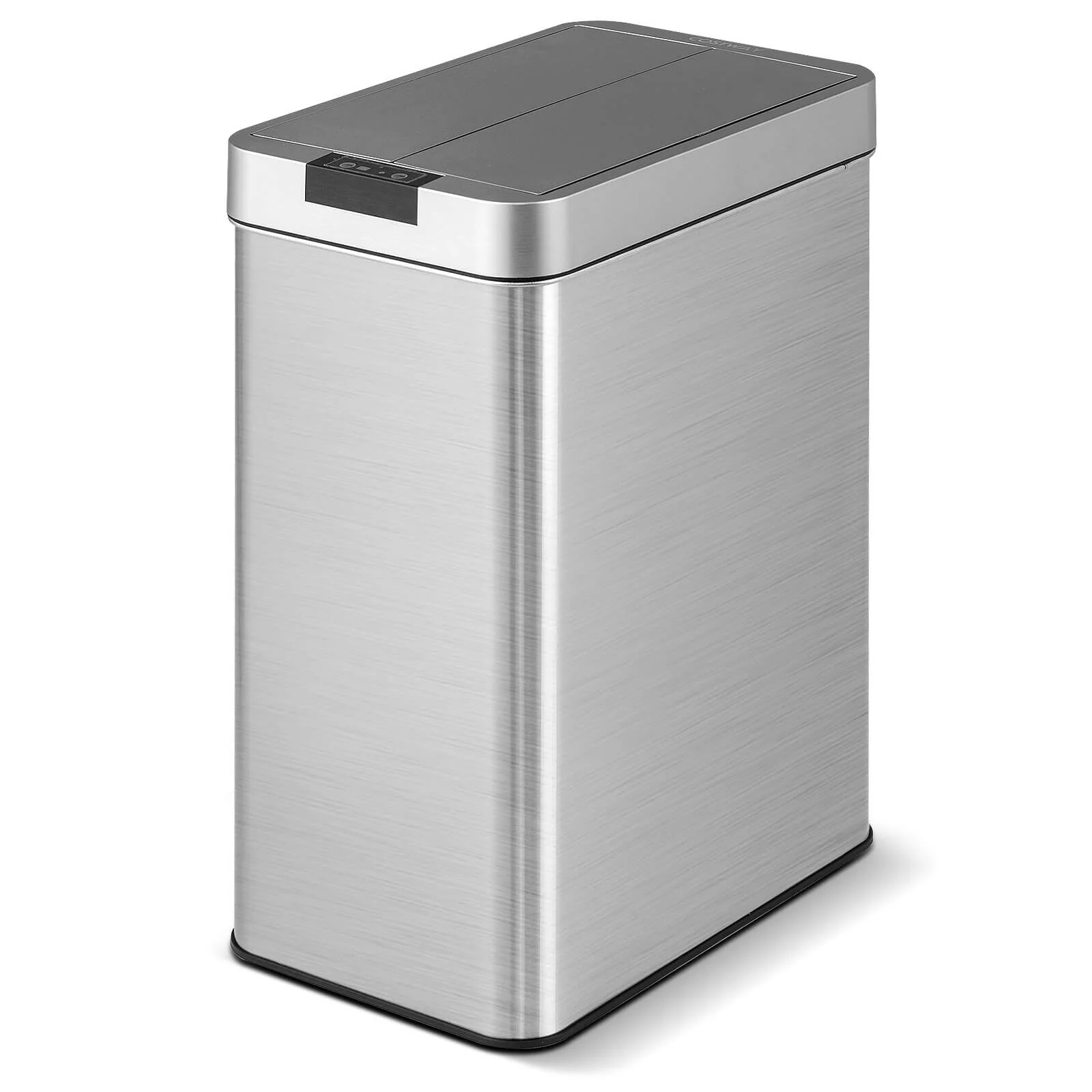 Costway Slim Kitchen Trash Can with Wing Lids 13.2 Gal Automatic