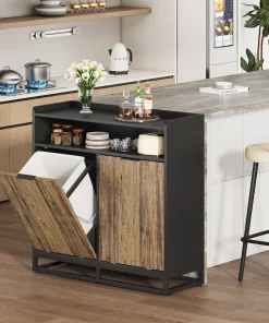 10 Gallon Double Tilt Out Trash Can Cabinet for Kitchen, Recycling Cabinet