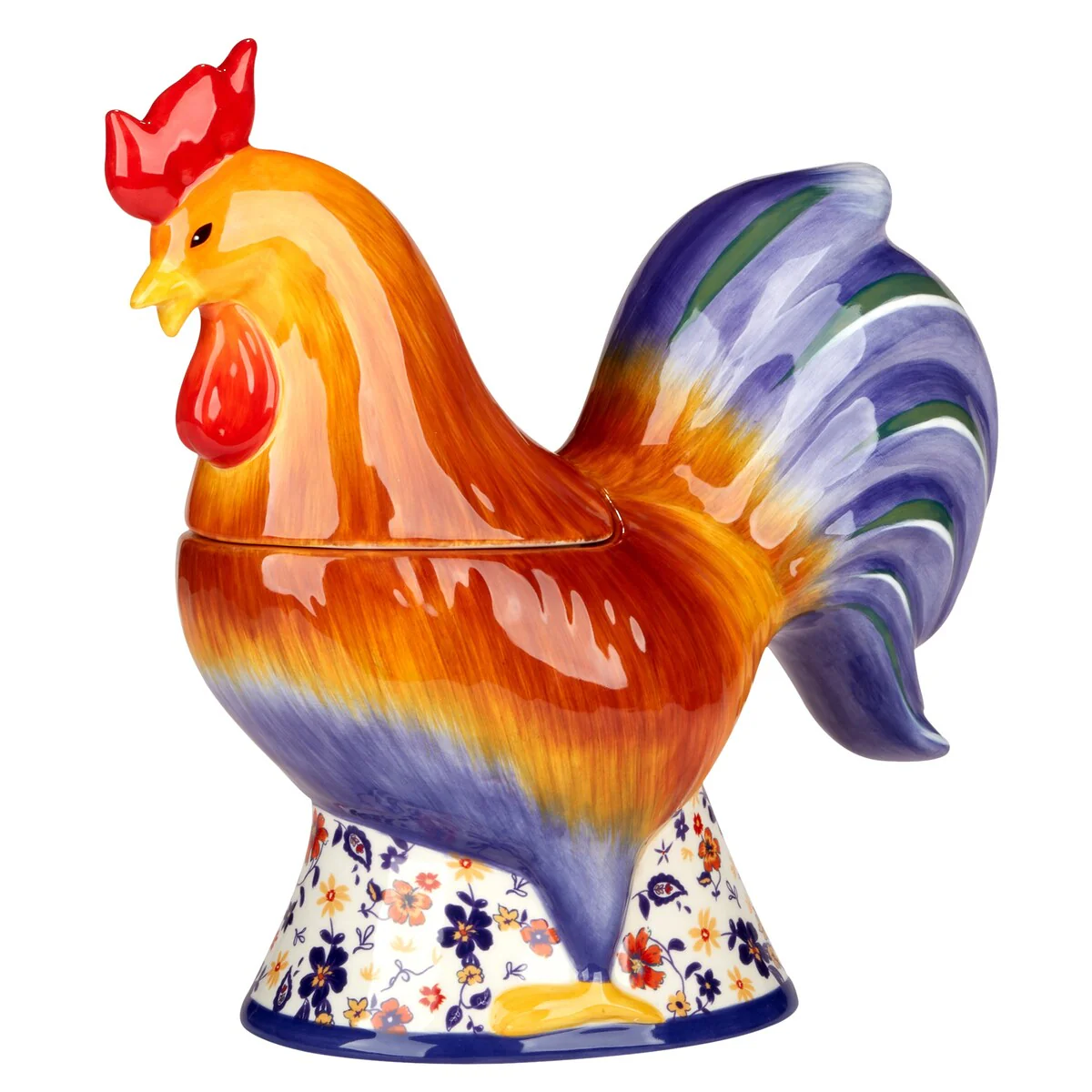 Certified International Morning Rooster 3-D Rooster Cookie Jar - 12.25" x 5.75" x 11.5"