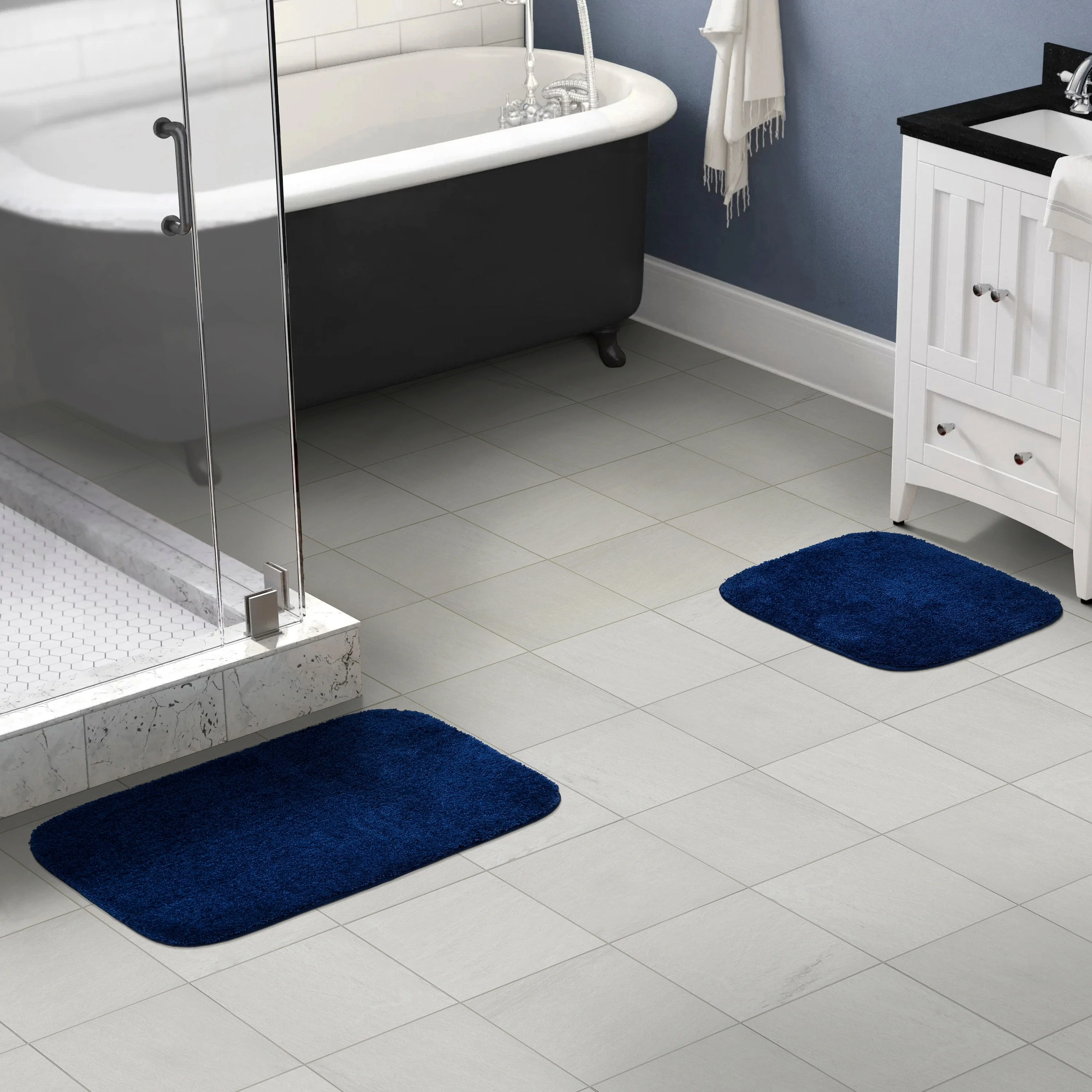 Garland Traditional Plush Washable Nylon Bathroom Rug