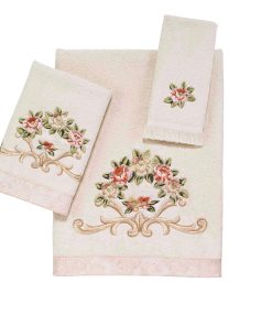 Avanti Linens Rosefan 3-Piece Towel Set - Towel 3pc Set - B/H/FT
