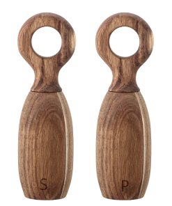 Acacia Wood Salt & Pepper Mills - 2.5"L x 2.5"W x 8.0"H