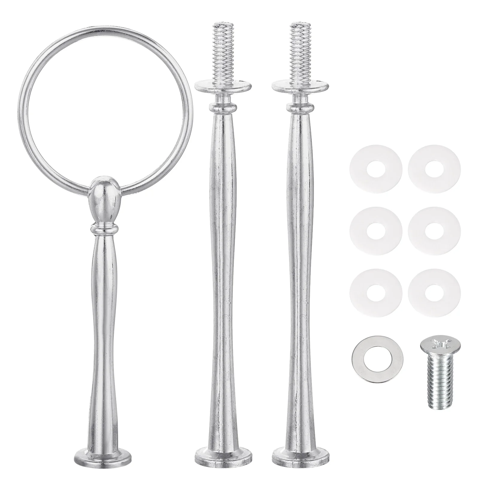 1 Set 3-Tier Cupcake Stand Hardware Fittings for Cake Stand, Small Arc Silver