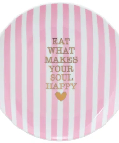 10 Strawberry Street Coral Happy Soul The Goodies App Plate (Set of 4)