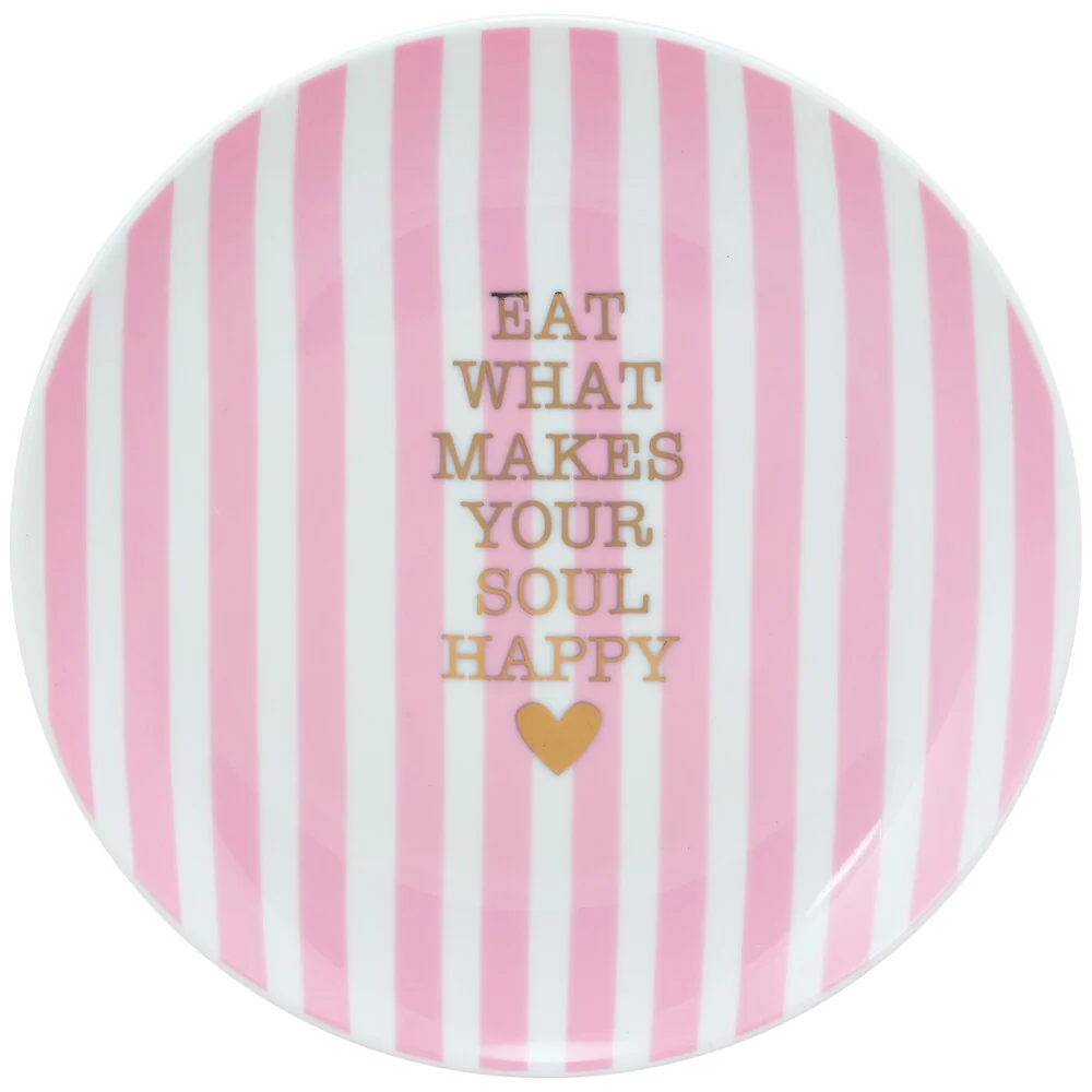 10 Strawberry Street Coral Happy Soul The Goodies App Plate (Set of 4)