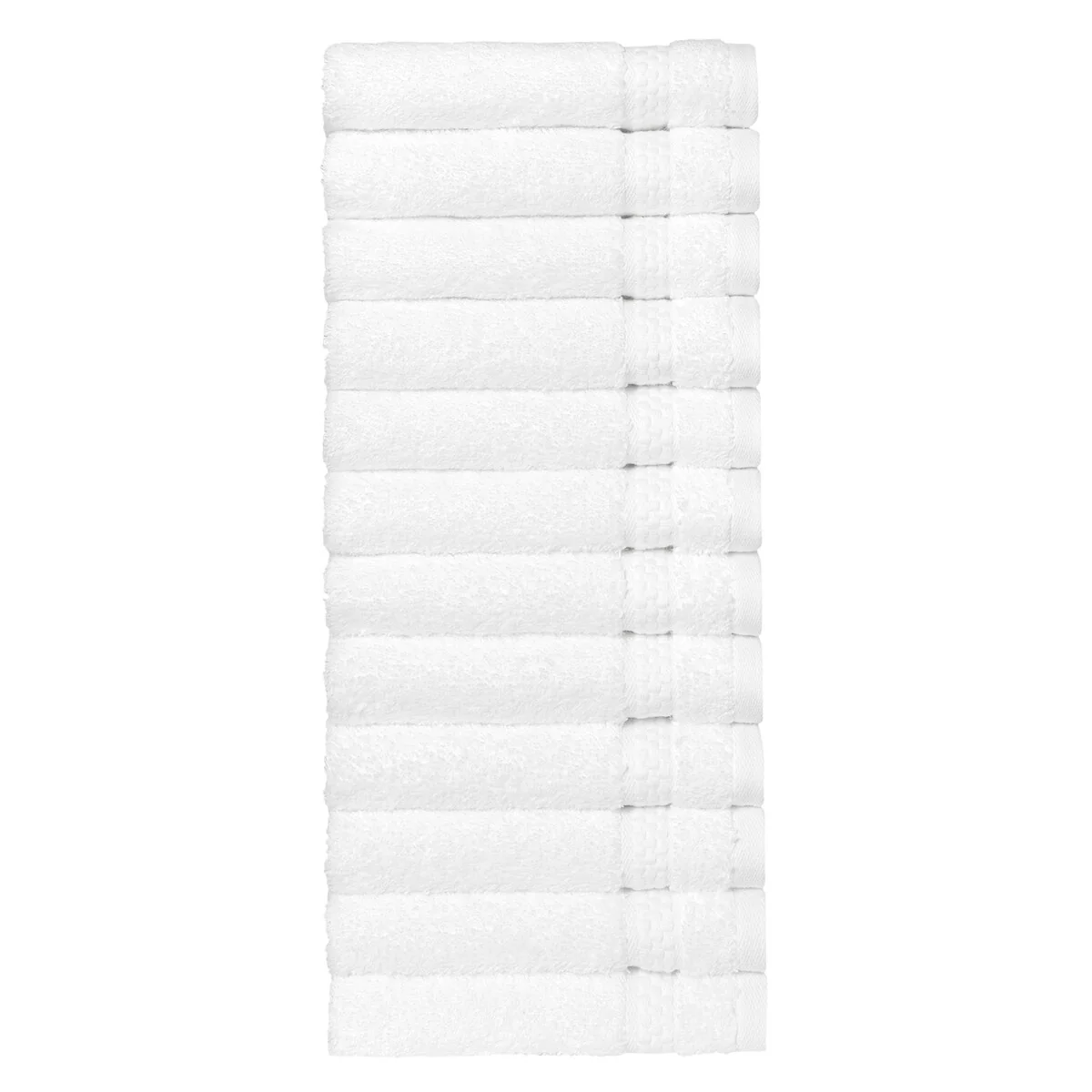Authentic Hotel and Spa 100% Aeagean Long Staple Turkish Cotton, STARLIGHT Terry Washcloths (Set of 12)