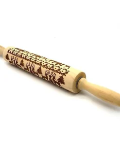 Christmas Pattern Rolling Pin 3D Embossed Dough Roller