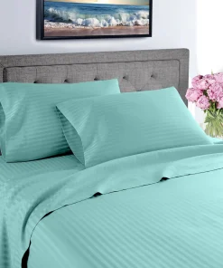 Fresh Home 1000 Thread Count Egyptian Quality Cotton Deep Pocket Dobby Stripe Sheet Set