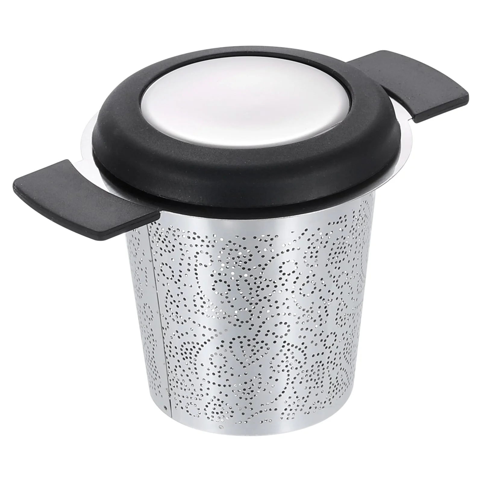 1 Pcs Tea Infuser Filter with Lid, Tea Strainer, Black