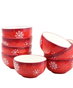 Laurie Gates Snappy Snowman 8 Piece 5.5 inch Bowl Set