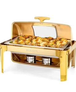 1/2 Set 9 QT Rectangular Deluxe Roll Top Chafing Dish
