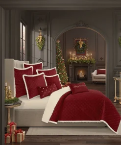 J. Queen New York Casey Sherpa Quilt Set