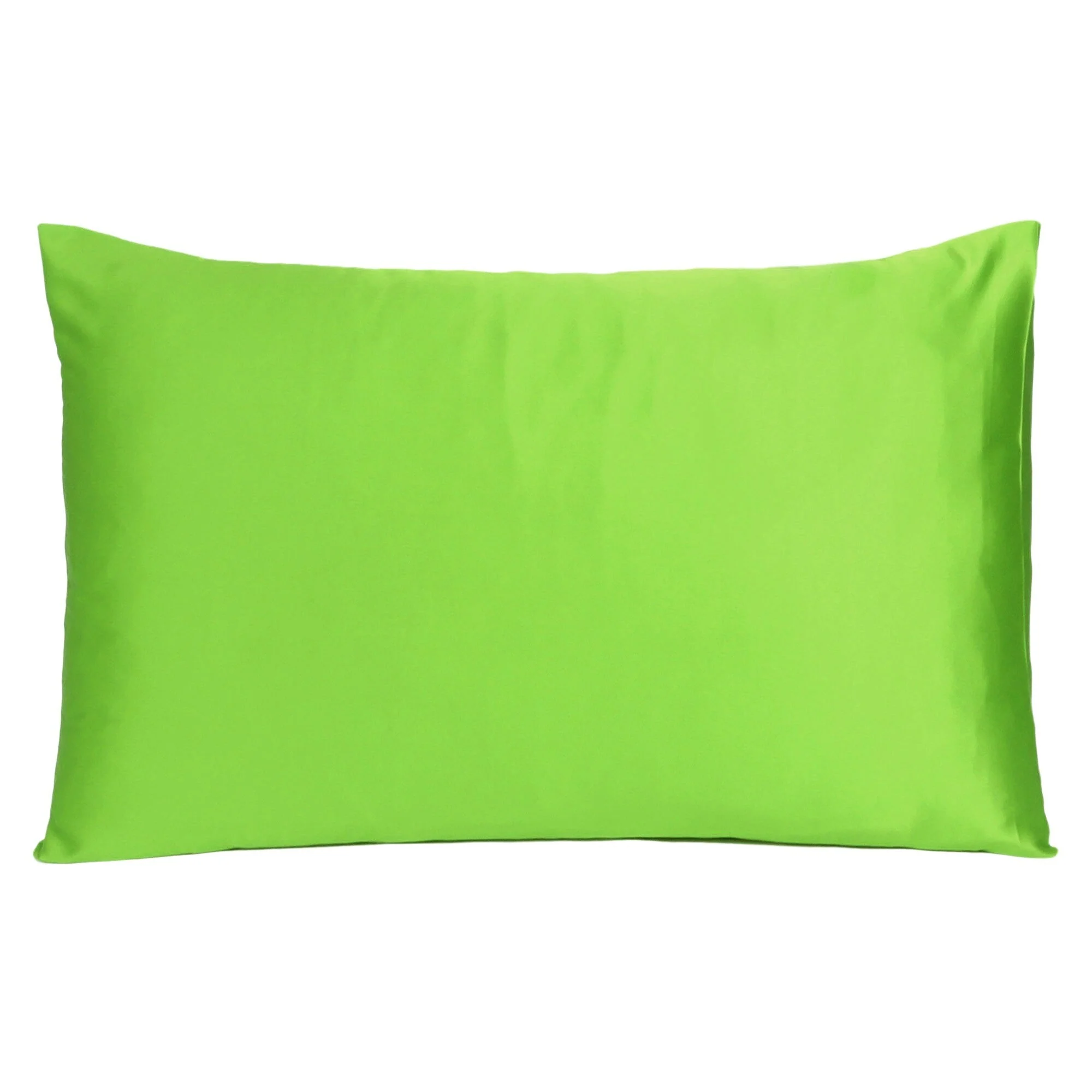 HomeRoots Bright Green Dreamy Set Of 2 Silky Satin King Pillowcases