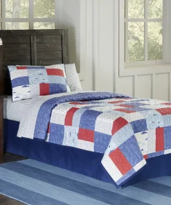 Lullaby Bedding Airplanes 100% Cotton Printed 3-piece Quilt Set