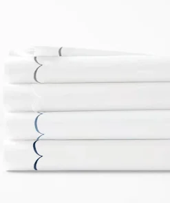 Home Sweet Home Collection 600TC Cotton Scallop Embroidery Sheet Set & Pillowcases