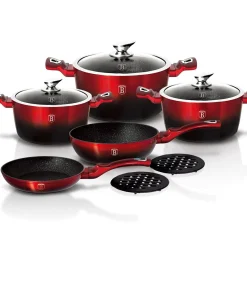 Berlinger Haus 10-Piece Kitchen Cookware Set Burgundy Collection