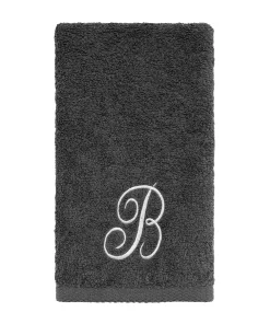 Avanti Linens Granite/Silver Script Monogram Fingertip Towel Letter B - Fingertip Towel
