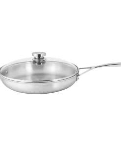 Demeyere Essential 5-ply 12.5-inch Stainless Steel Fry Pan with Lid