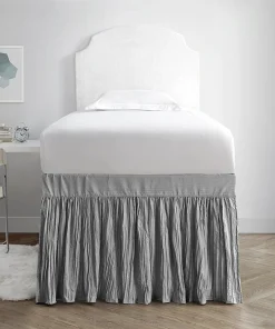Crinkle Bed Skirt Twin XL (3 Panel Set) - Alloy