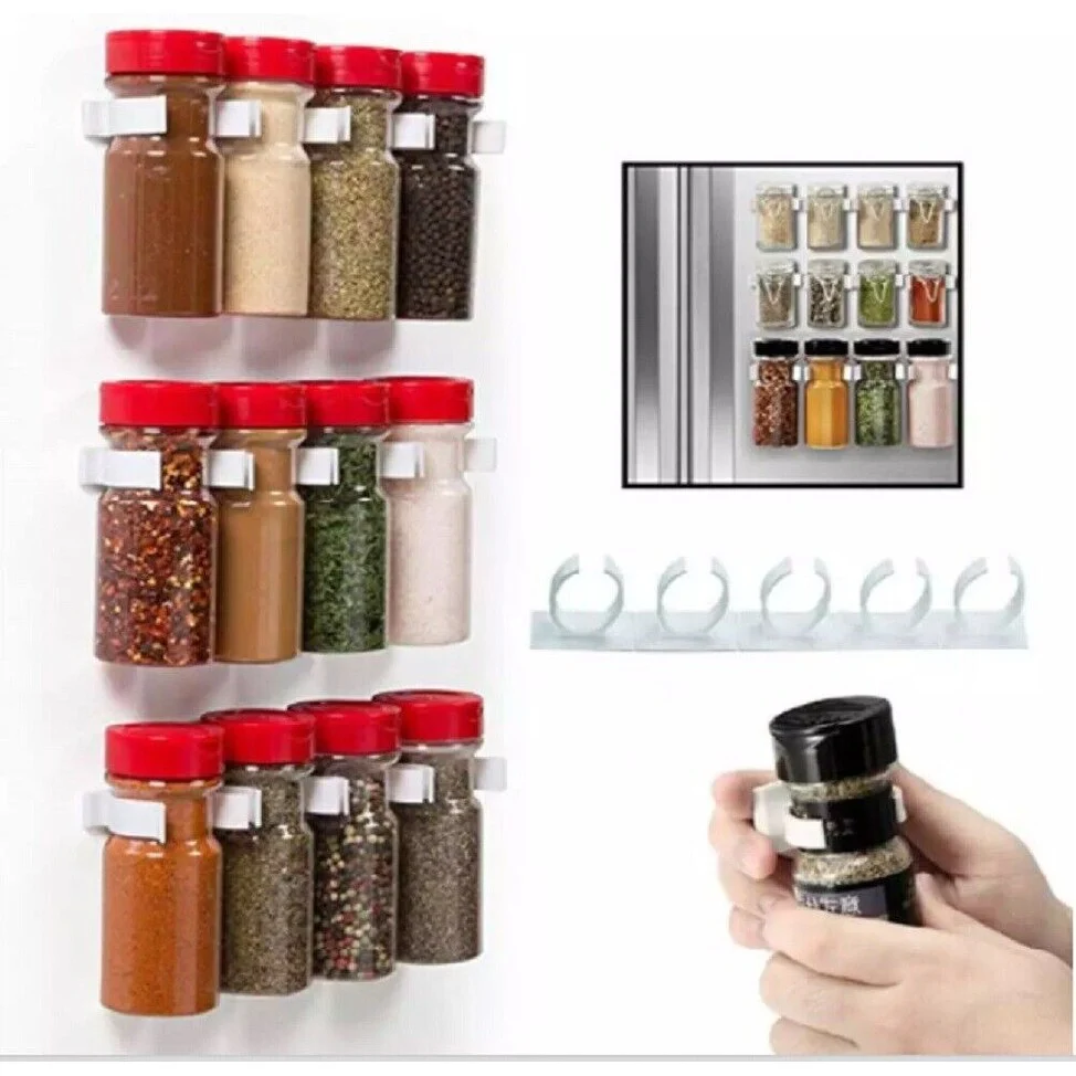 20 Spice Gripper Clip Strips - Kitchen Spice Rack Organizer