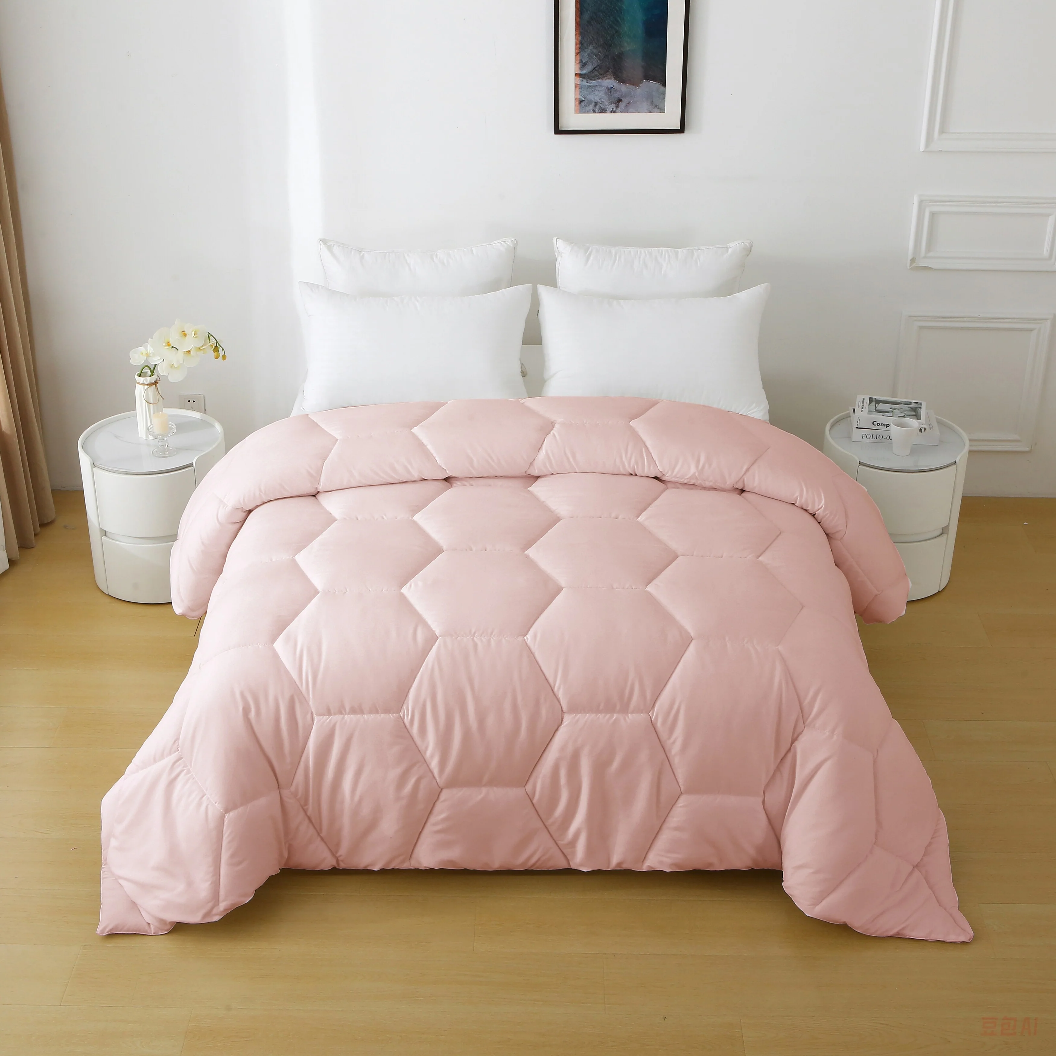 Better Style Home Oversized Microfiber Honeycomb Comforter Insert