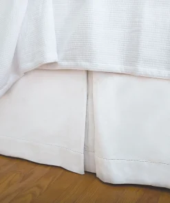 Hemstitch White Twin Bed Skirt
