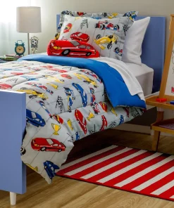 Kids Collection Race Car 4-Piece Comforter Set