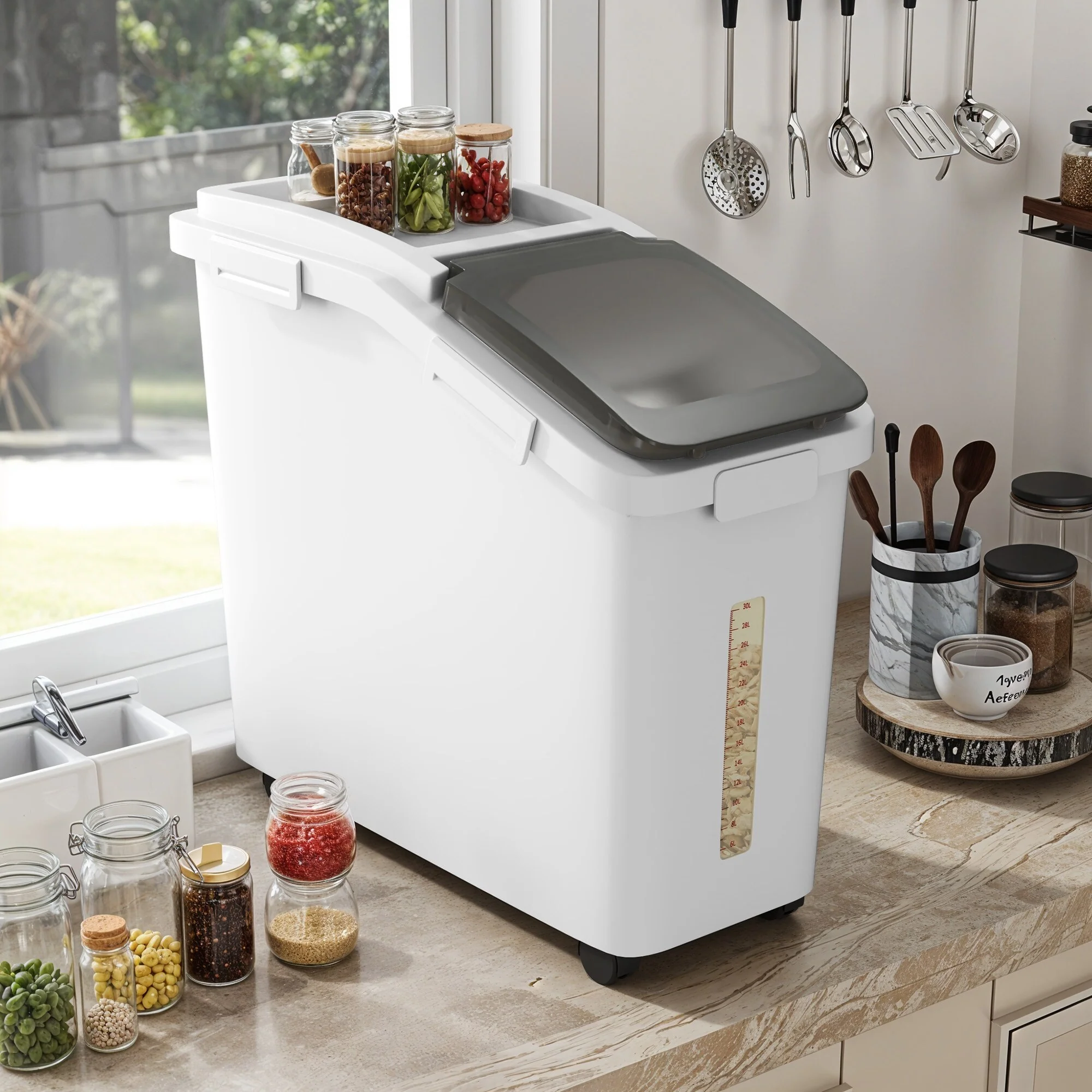 11.4 Gallon Ingredient Bin PP Shelf Storage Bins - 11.4 Gallon