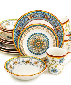 Euro Ceramica Duomo 16 Piece Dinnerware Set (Service for 4) - Italian Style