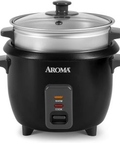 Aroma Housewares ARC-363-1NGB 3 Uncooked/6 Cups Cooked Rice Cooker, Steamer, Multicooker, 2-6 cups, Black