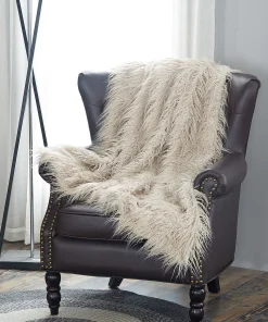 Karenne Shaggy Fauxfur Throw Blanket