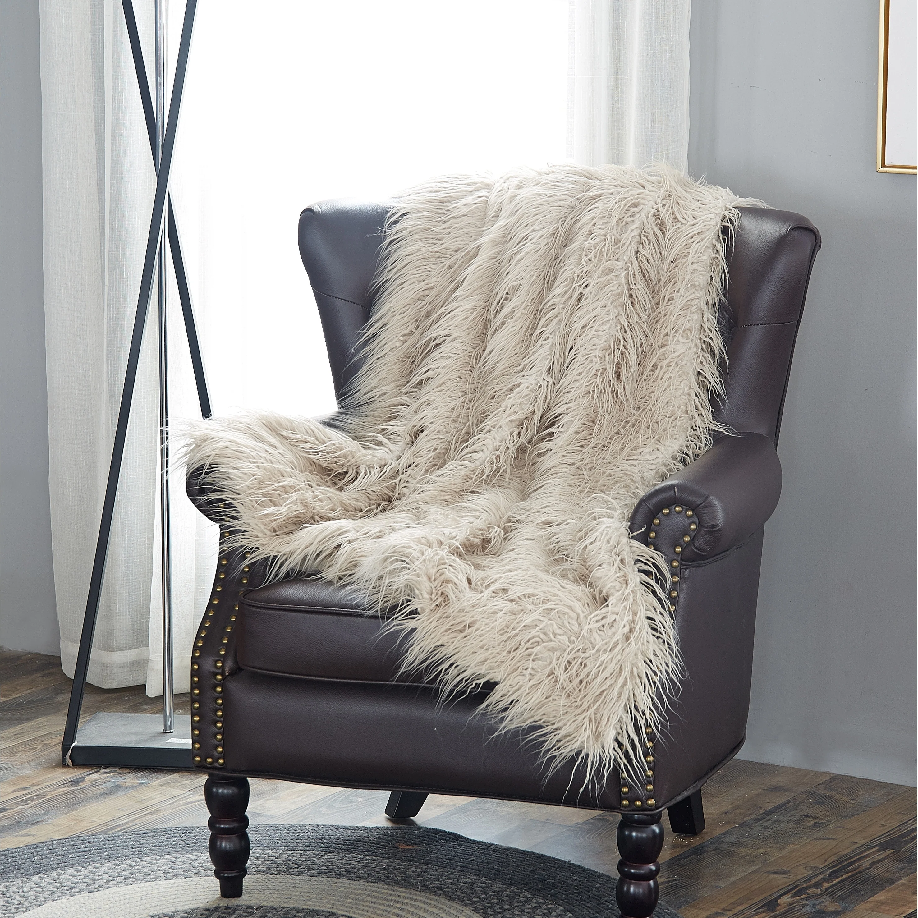 Karenne Shaggy Fauxfur Throw Blanket