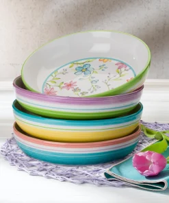 Euro Ceramica Charlotte 4 Piece Assorted Pasta Bowl Set - 8.54 in. x 8.54 in. x 2.17 in.