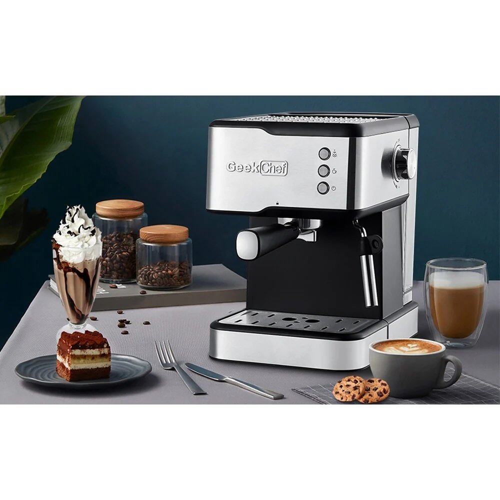 20 Bar Espresso Maker,950W Detachable frothing nozzle,1.5L detachable transparent water tank Coffee Maker