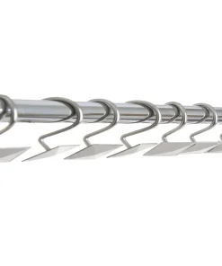 12 Piece Set - Satin Nickel Heavy Duty Shower Rectangle Curtain Hooks Rings Rustproof Metal - Satin Nivkel