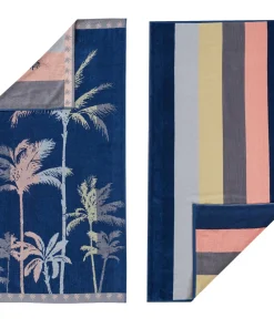 Linery & Co. 100% Cotton Jacquard 2 Pack Summer Beach Towels