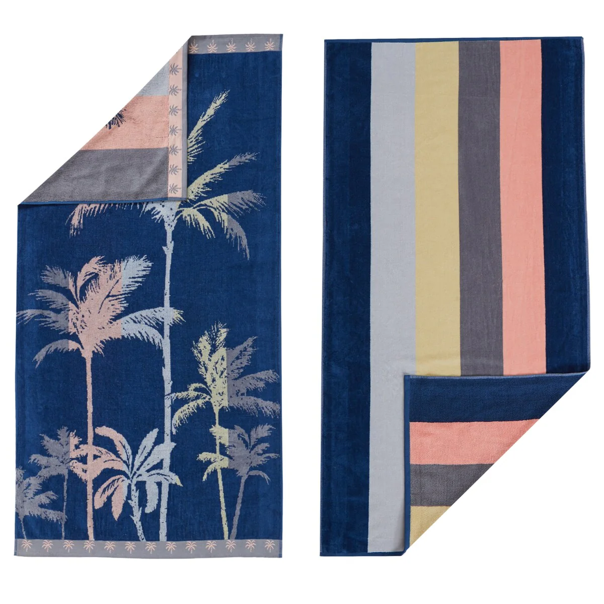 Linery & Co. 100% Cotton Jacquard 2 Pack Summer Beach Towels