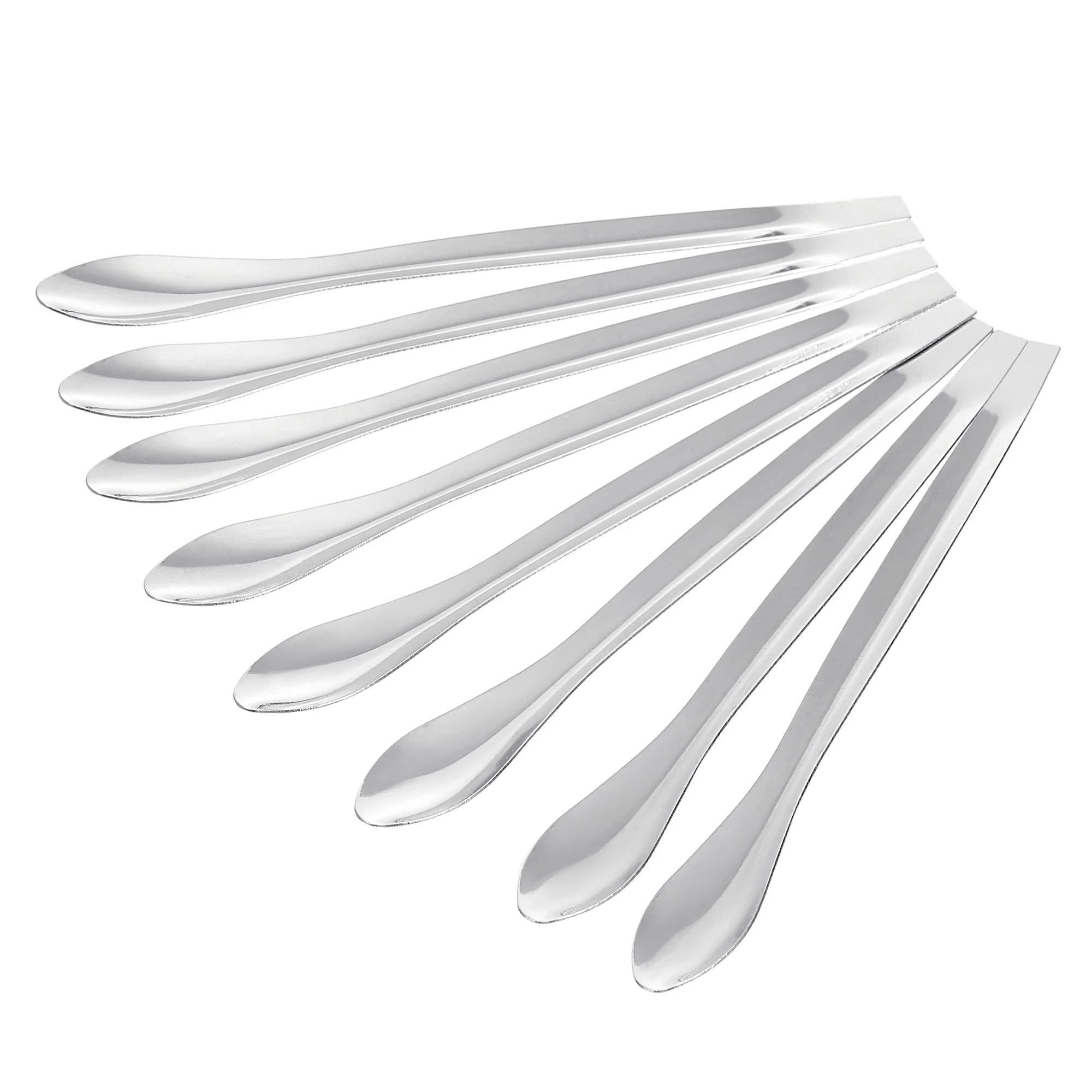 15Pcs 4.92" Silver 201 Stainless Steel Micro Lab Spoons for Powders Sampling - Silver Tone
