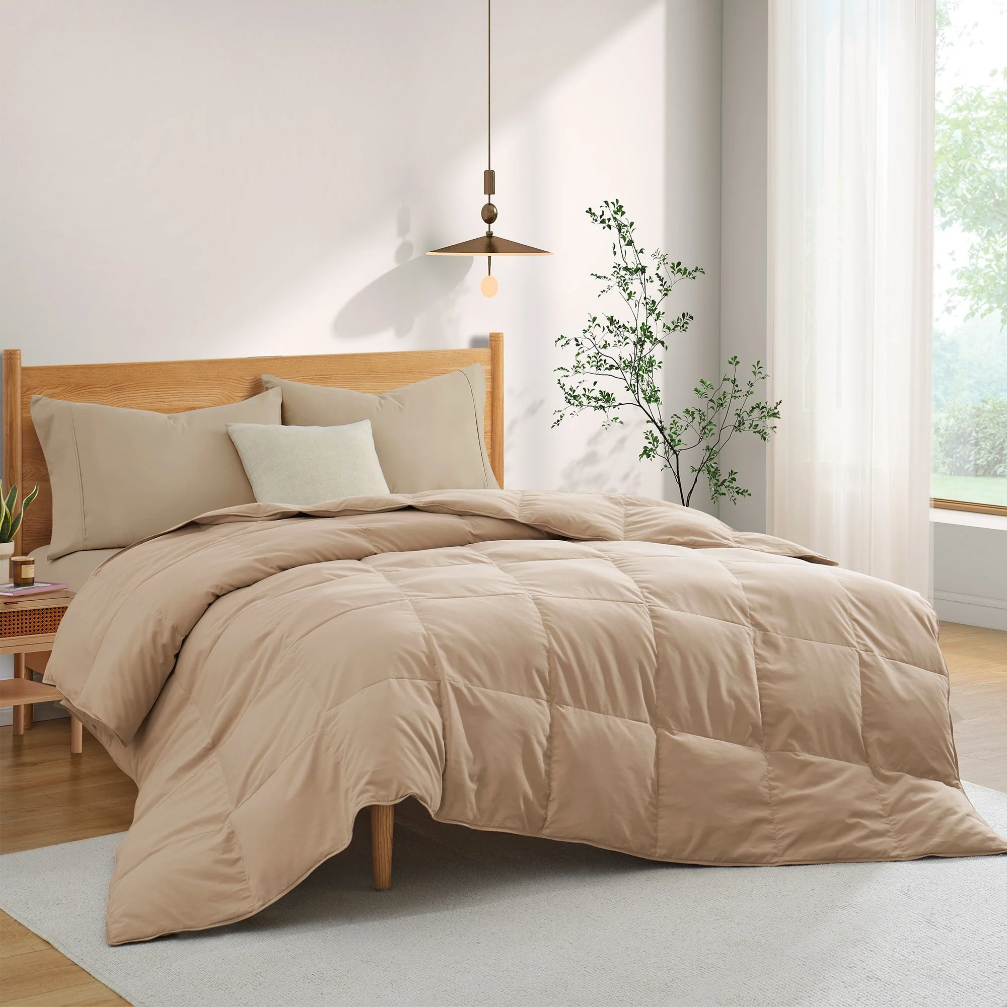 Lightweight & Year-round White Goose Down Duvet Comforter-Ginger Root