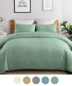 Light-Weight Microfiber Duvet Cover Set with Zipper Closure