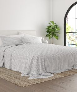 Becky Cameron Puffed Chevron Pattern 4 Piece Deep Pocket Bed Sheet Set