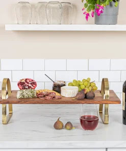 Acacia Wood Serving Board on Stand