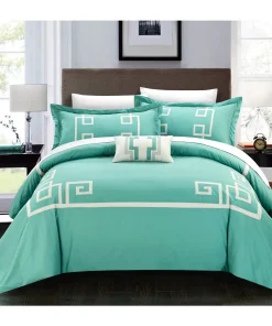 Chic Home Downton 100-percent Cotton Geometric 4-piece Duvet Set