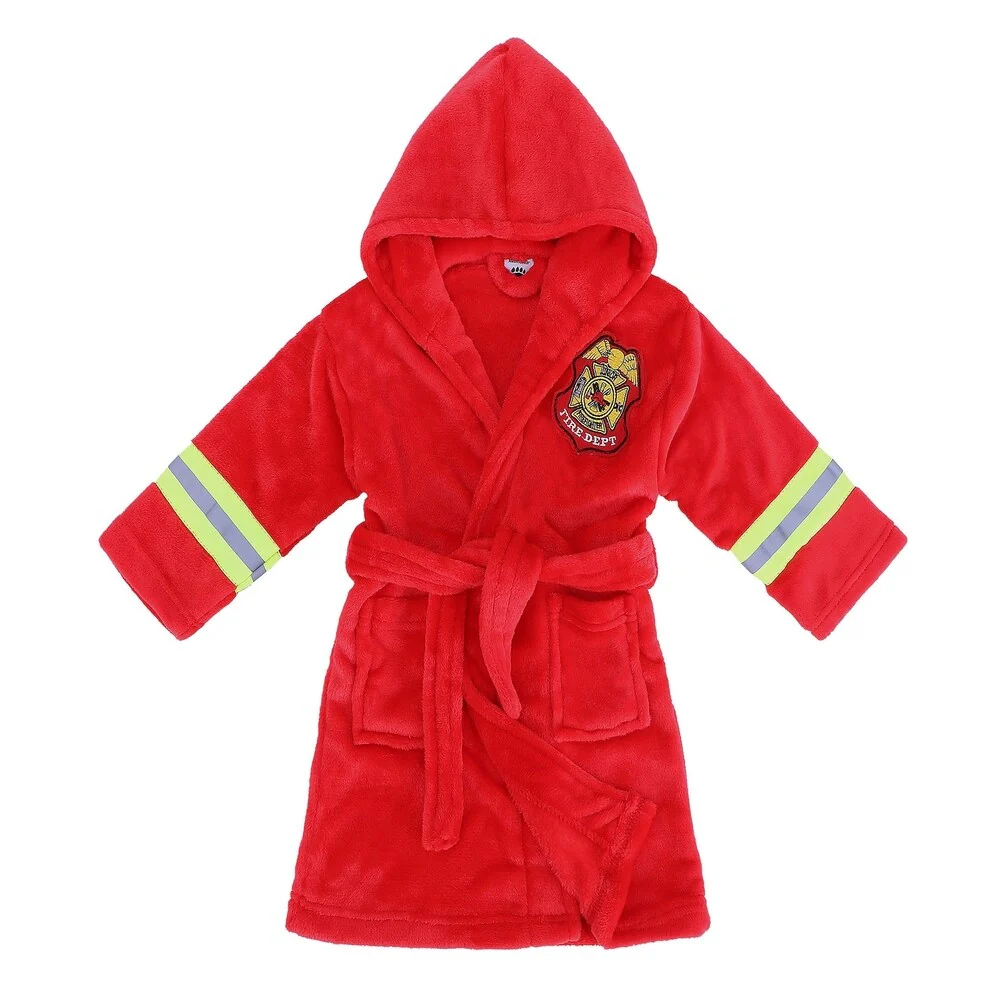 Arctic Paw Heroes Soft Hooded Terry Bathrobe - Fire Chief